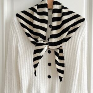 Black and White Striped Scarf